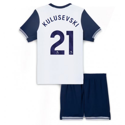 Fotbalové Dres Tottenham Hotspur Dejan Kulusevski #21 Dětské Domácí 2024-25 Krátký Rukáv (+ trenýrky)